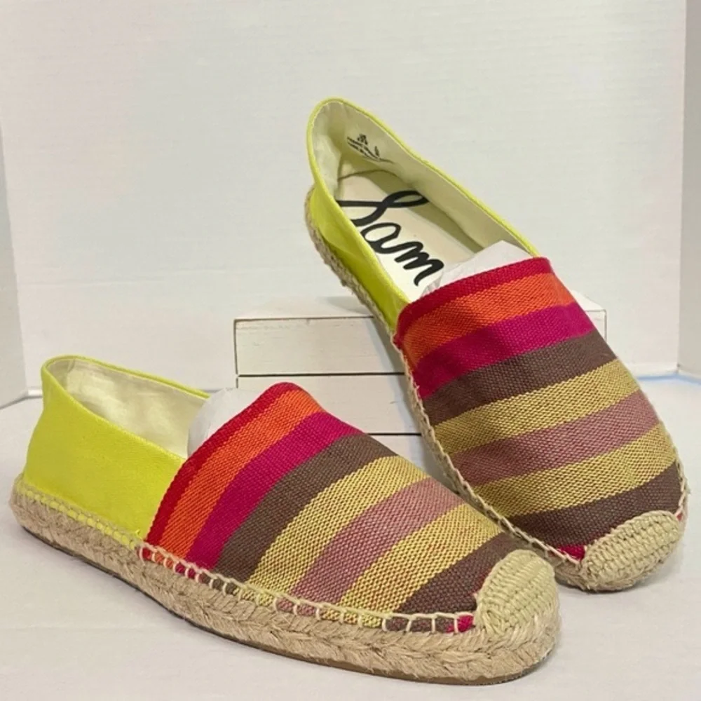 Sam Edelman Verona Espadrille Slip On Canvas Summer Flat in Multi Size 8